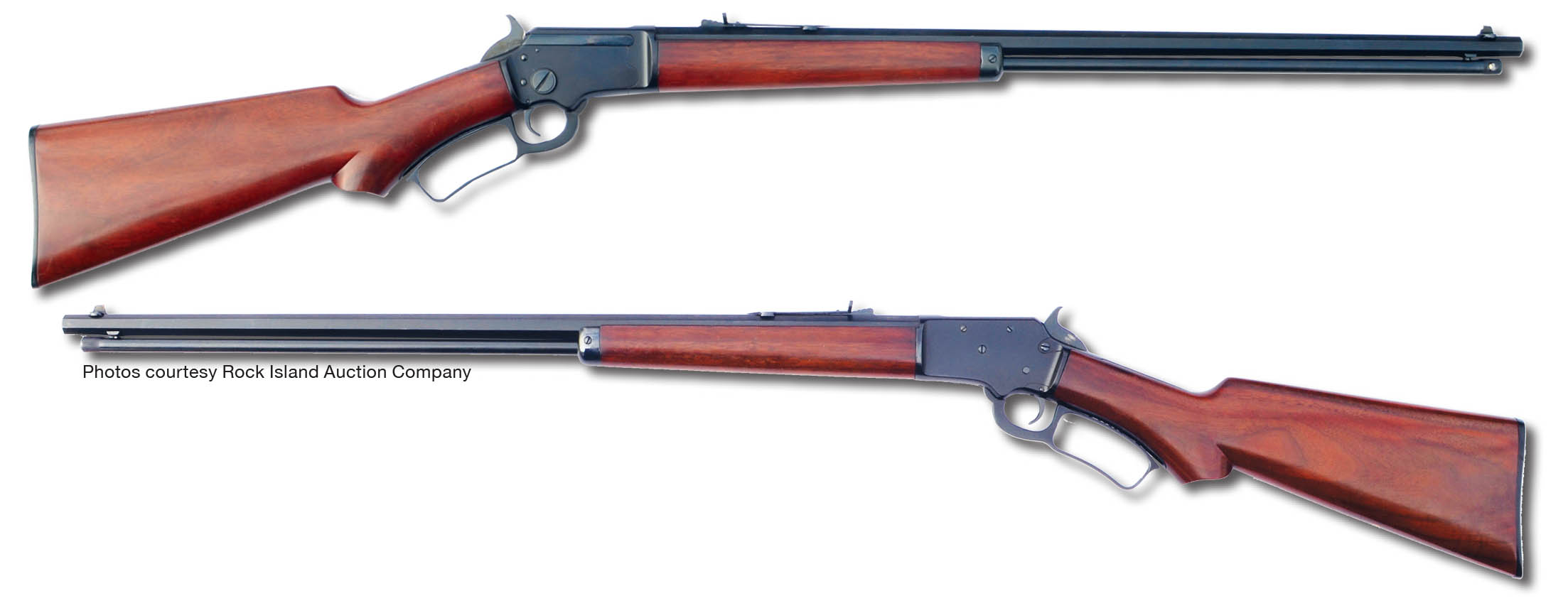 This Model 39 was made in the 1920s or early ’30s. It is the early, classic rifle configuration with the S-type pistol grip, slim forend and 24-inch octagonal barrel. The S-grip was phased out by 1935 in favor of straight grips, and when the pistol grip was reintroduced a few years later, it had a “modern” grip cap. In 1939, the rifle became the 39A with a round barrel and long, “fat” beavertail forend.  Photos courtesy Rock Island Auction Company
